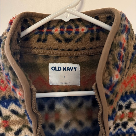 Old Navy Zip Up Sweater in Brown and Orange - Picture 2 of 3